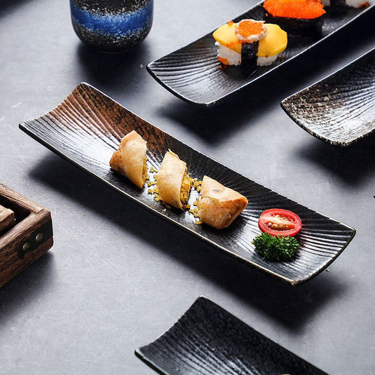 Sushi Japanese Dish Rectangular Ceramic Tableware - Grand Goldman