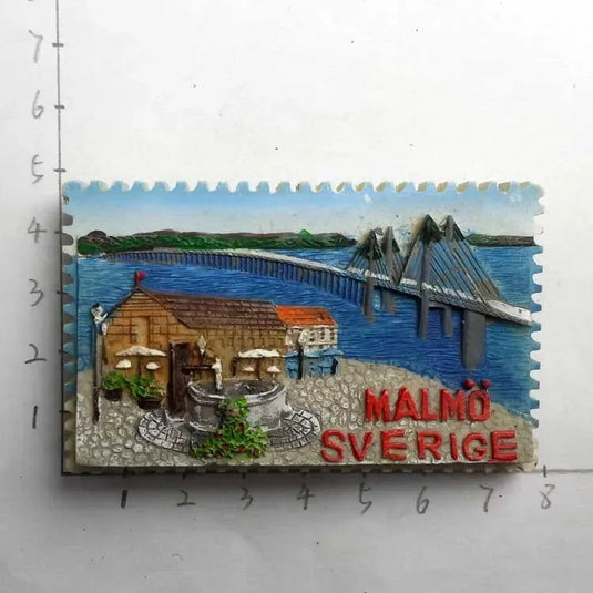 Swedish Fridge Magnets Tourist Souvenir Sweden Malmo Sverige Stockholm Travel Gift Magnetic Refrigerator Sticker Home Decoration - Grand Goldman