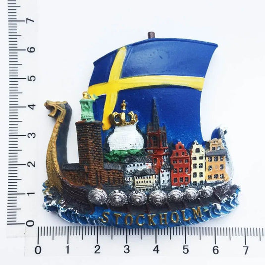 Swedish Fridge Magnets Tourist Souvenir Sweden Malmo Sverige Stockholm Travel Gift Magnetic Refrigerator Sticker Home Decoration - Grand Goldman