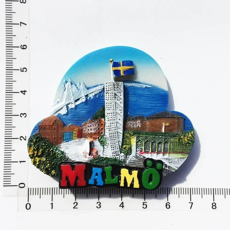 Swedish Fridge Magnets Tourist Souvenir Sweden Malmo Sverige Stockholm Travel Gift Magnetic Refrigerator Sticker Home Decoration - Grand Goldman