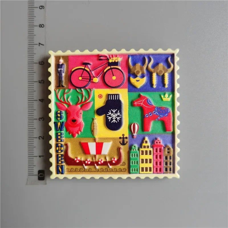 Swedish Fridge Magnets Tourist Souvenir Sweden Malmo Sverige Stockholm Travel Gift Magnetic Refrigerator Sticker Home Decoration - Grand Goldman