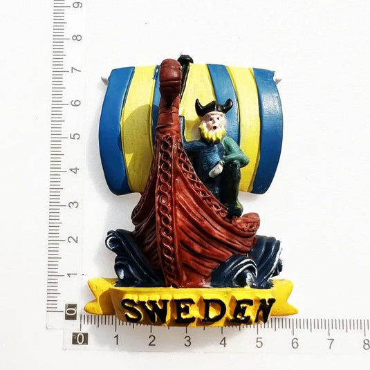 Swedish Fridge Magnets Tourist Souvenir Sweden Malmo Sverige Stockholm Travel Gift Magnetic Refrigerator Sticker Home Decoration - Grand Goldman