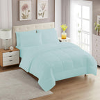 Sweet Home Collection 5 Piece Comforter Set Bag Solid Color All Season Soft Down Alternative Blanket & Luxurious Microfiber Bed Sheets, Gray, Twin - Grand Goldman