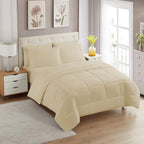 Sweet Home Collection 5 Piece Comforter Set Bag Solid Color All Season Soft Down Alternative Blanket & Luxurious Microfiber Bed Sheets, Gray, Twin - Grand Goldman