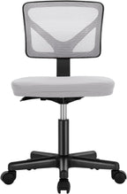 Sweetcrispy Armless Desk Chairs, Ergonomic Low Back Computer Chair No Arms, Adjustable Rolling Mesh Task Work Swivel Chairs with Wheels Work Vanity Chair for Small Spaces Home Bedroom Study, Grey - Grand Goldman