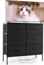 Sweetcrispy Dresser for Bedroom, Chest Organizer Unit with 8 Fabric Bins, Fabric Storage Tower, Drawer Organizer with Steel Frame, Wooden Top for Nursery, Living Room, Closet - Grand Goldman