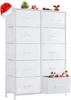 Sweetcrispy Dresser for Bedroom, Chest Organizer Unit with 8 Fabric Bins, Fabric Storage Tower, Drawer Organizer with Steel Frame, Wooden Top for Nursery, Living Room, Closet - Grand Goldman