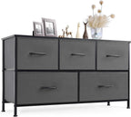 Sweetcrispy Dresser for Bedroom, Chest Organizer Unit with 8 Fabric Bins, Fabric Storage Tower, Drawer Organizer with Steel Frame, Wooden Top for Nursery, Living Room, Closet - Grand Goldman