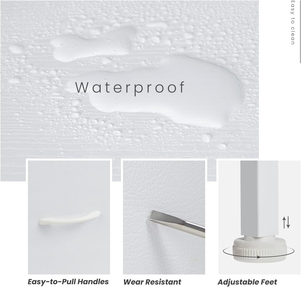 Sweetcrispy Dresser for Bedroom, Chest Organizer Unit with 8 Fabric Bins, Fabric Storage Tower, Drawer Organizer with Steel Frame, Wooden Top for Nursery, Living Room, Closet - Grand Goldman