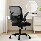 Sweetcrispy Office Computer Desk Chair, Ergonomic Mid-Back Mesh Rolling Work Swivel Task Chairs with Wheels, Comfortable Lumbar Support, Comfy Flip-up Arms for Home, Bedroom, Study, Student, Pink - Grand Goldman