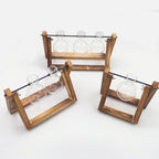 Swing Wooden Stand Hydroponic Plant Container Glass Vase - Grand Goldman