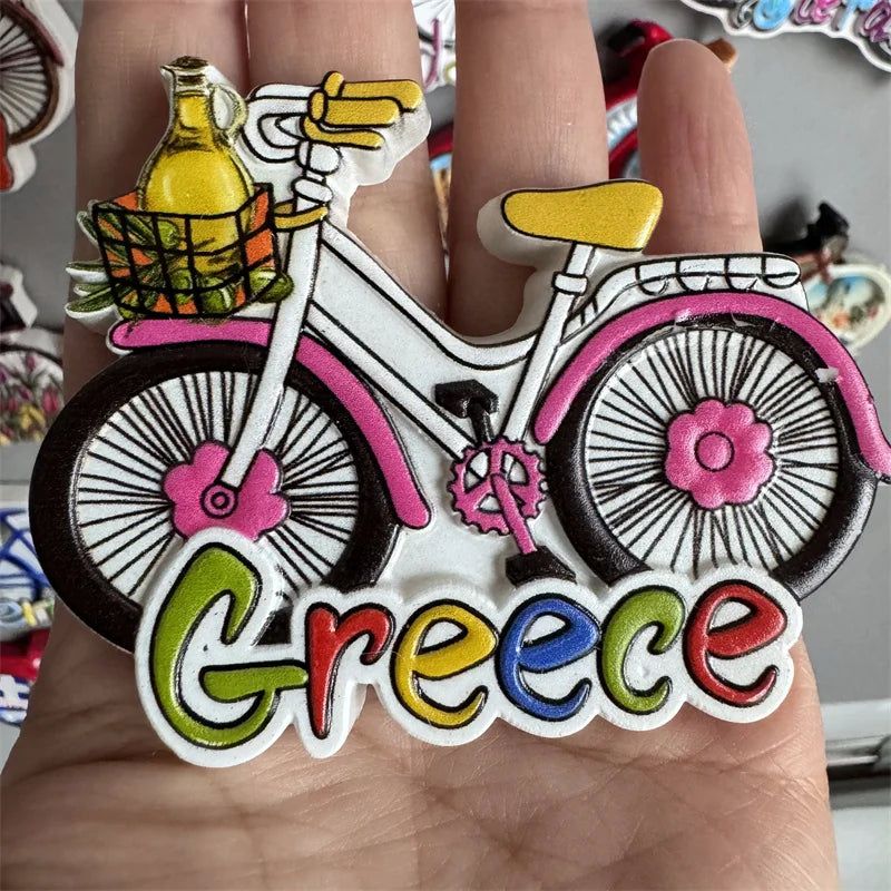 Switzerland Amsterdam Netherlands Holland Italy Germany Greece travel souvenir bicycle crafts Fridge Magnet c - Grand Goldman