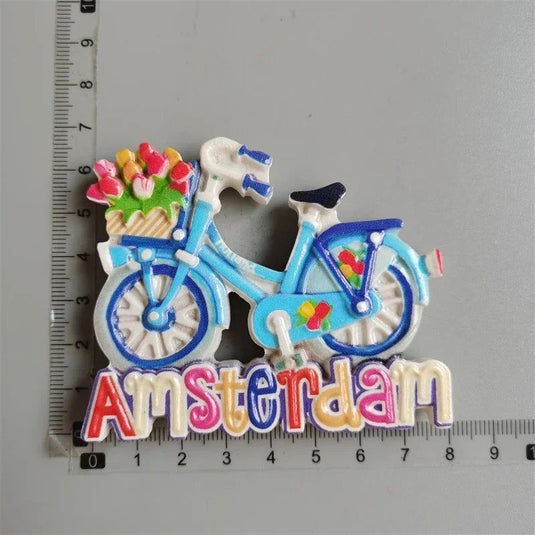 Switzerland Amsterdam Netherlands Holland Italy Germany Greece travel souvenir bicycle crafts Fridge Magnet c - Grand Goldman