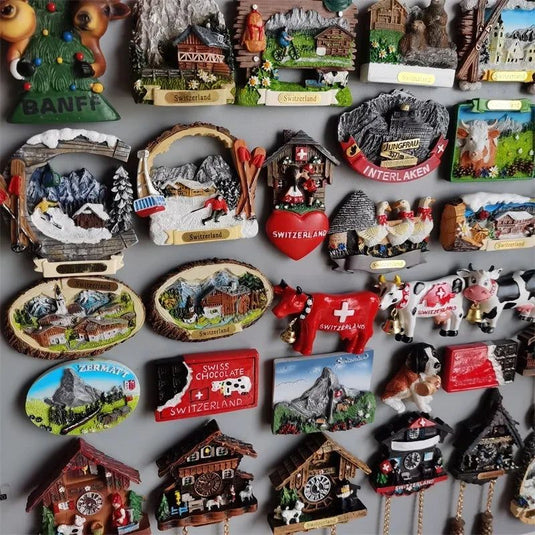 Switzerland Fridge Magnets Geneva Interlaken Swiss Cow Duck Cuckoo Clock Alpine Magnetick Refrigerator Stickers Souvenir Gifts - Grand Goldman