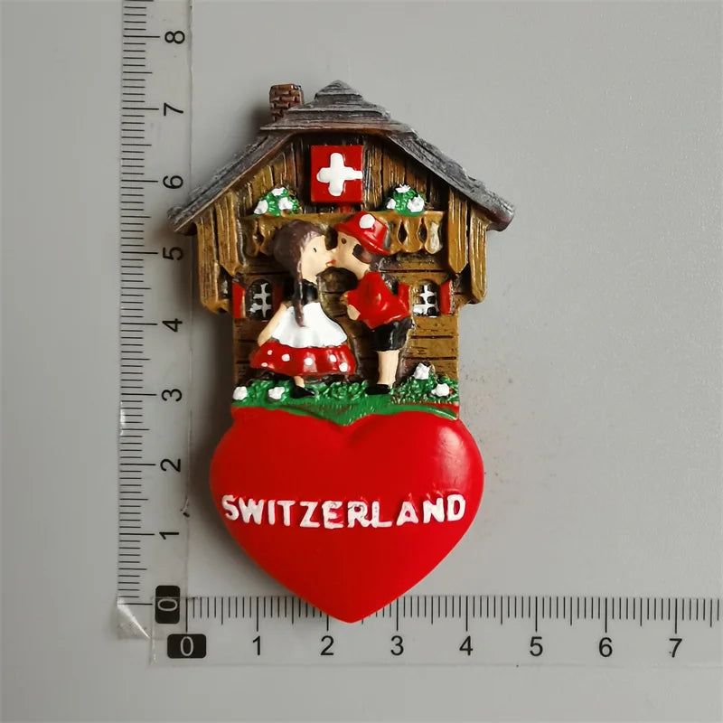 Switzerland Fridge Magnets Souvenir  Swiss Lucerne Jungfrau Chapel Bridge Cuckoo Clock Tourism Magnetic Refrigerator Stickers - Grand Goldman