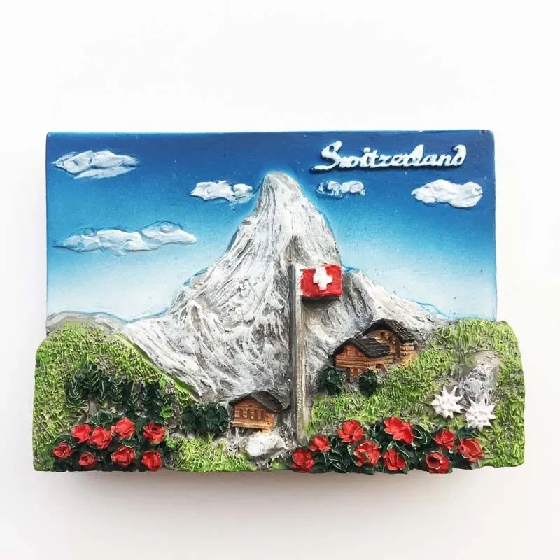 Switzerland Fridge Magnets Souvenir  Swiss Lucerne Jungfrau Chapel Bridge Cuckoo Clock Tourism Magnetic Refrigerator Stickers - Grand Goldman