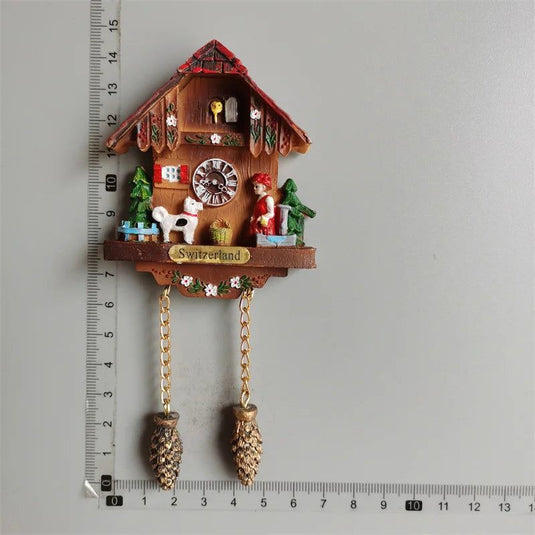 Switzerland Fridge Magnets Swiss Lovely Wooden House Cuckoo Clock Alpine Magnetick Refrigerator Stickers Souvenir Travel Gift - Grand Goldman