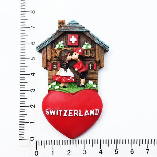 Switzerland Fridge Magnets Swiss Lovely Wooden House Cuckoo Clock Alpine Magnetick Refrigerator Stickers Souvenir Travel Gift - Grand Goldman