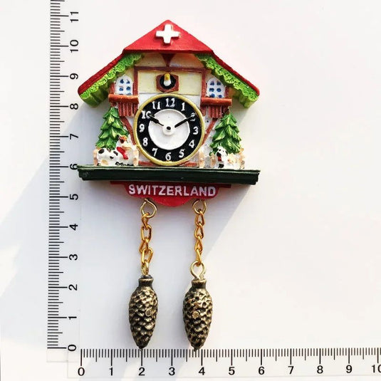 Switzerland Fridge Magnets Swiss Lovely Wooden House Cuckoo Clock Alpine Magnetick Refrigerator Stickers Souvenir Travel Gift - Grand Goldman