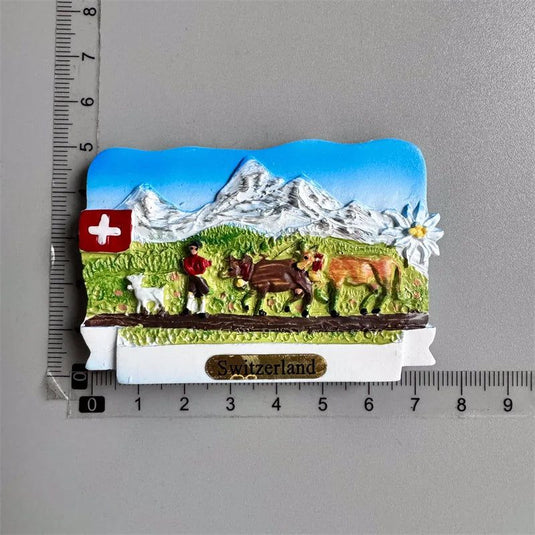 Switzerland Fridge Magnets tourist Souvenir Basel Zermatt Matterhorn Swiss Lucerne Jungfrau Cuckoo Clock Refrigerator Stickers - Grand Goldman