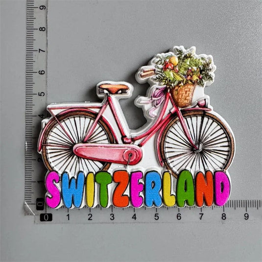 Switzerland Amsterdam Netherlands Holland Italy Germany Greece travel souvenir bicycle crafts Fridge Magnet c - Grand Goldman
