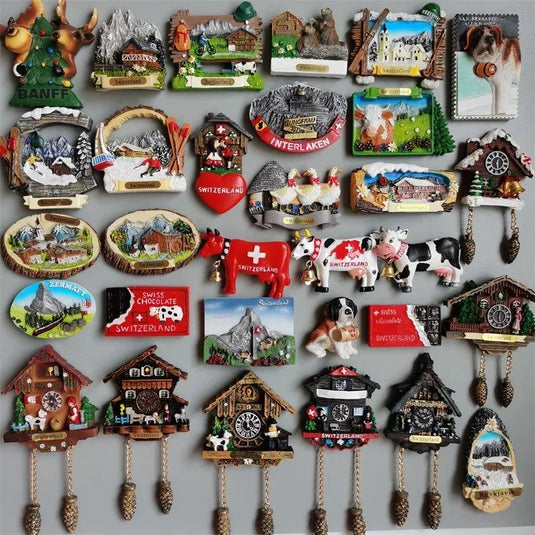 Switzerland Fridge Magnets Geneva Interlaken Swiss Cow Duck Cuckoo Clock Alpine Magnetick Refrigerator Stickers Souvenir Gifts - Grand Goldman