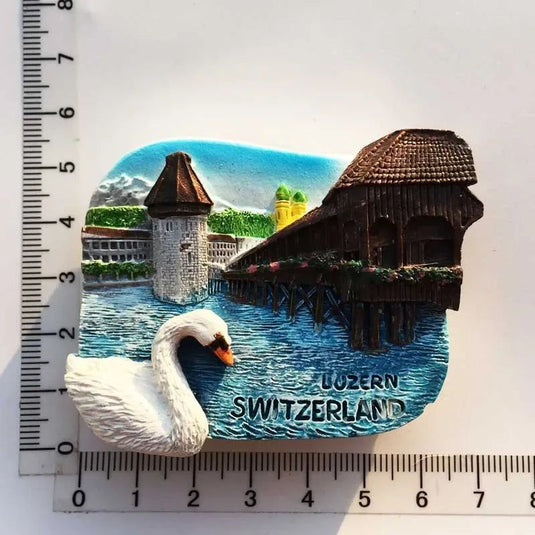 Switzerland Fridge Magnets Souvenir  Swiss Lucerne Jungfrau Chapel Bridge Cuckoo Clock Tourism Magnetic Refrigerator Stickers - Grand Goldman