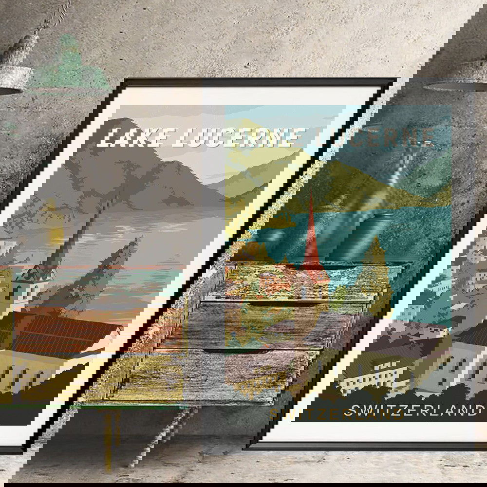 Switzerland Lake Lucerne Vintage Travel Poster Canvas Painting - Grand Goldman