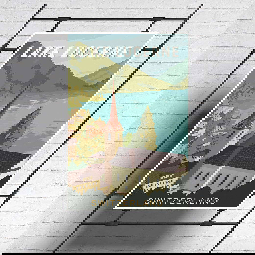 Switzerland Lake Lucerne Vintage Travel Poster Canvas Painting - Grand Goldman