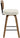 Swivel Counter Height Bar Stools Set of 3, Upholstered Faux Leather Barstools with Rattan Back, 26" Seat Height Bar Chairs for Kitchen Island, Bentwood Wood Frame, Cream White - Grand Goldman