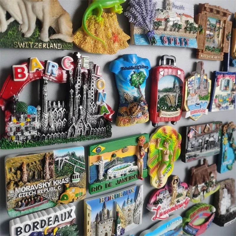 Swiwzertlnd Split Croatia Luxembourg Chicago Brazil Brugge Crete Bordeaux Jerusalem Boston USA Spain Fridge Magnets Stickers - Grand Goldman
