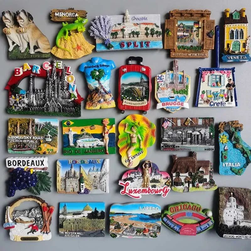 Swiwzertlnd Split Croatia Luxembourg Chicago Brazil Brugge Crete Bordeaux Jerusalem Boston USA Spain Fridge Magnets Stickers - Grand Goldman