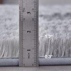 TABAYON Shag Area Rug, 5x7 Ft Tie-Dyed Light Grey Upgrade Anti-Skid Durable Rectangular Cozy High Pile Soft Throw Rug for Nursery/ Living Room - Grand Goldman