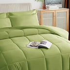 TAIMIT Full Size Comforter Set - 7 Pieces, Bed in a Bag Bedding Sets with All Season Soft Quilted Warm Fluffy Reversible Comforter,Flat Sheet,Fitted Sheet,2 Pillow Shams,2 Pillowcases,Dark Grey - Grand Goldman