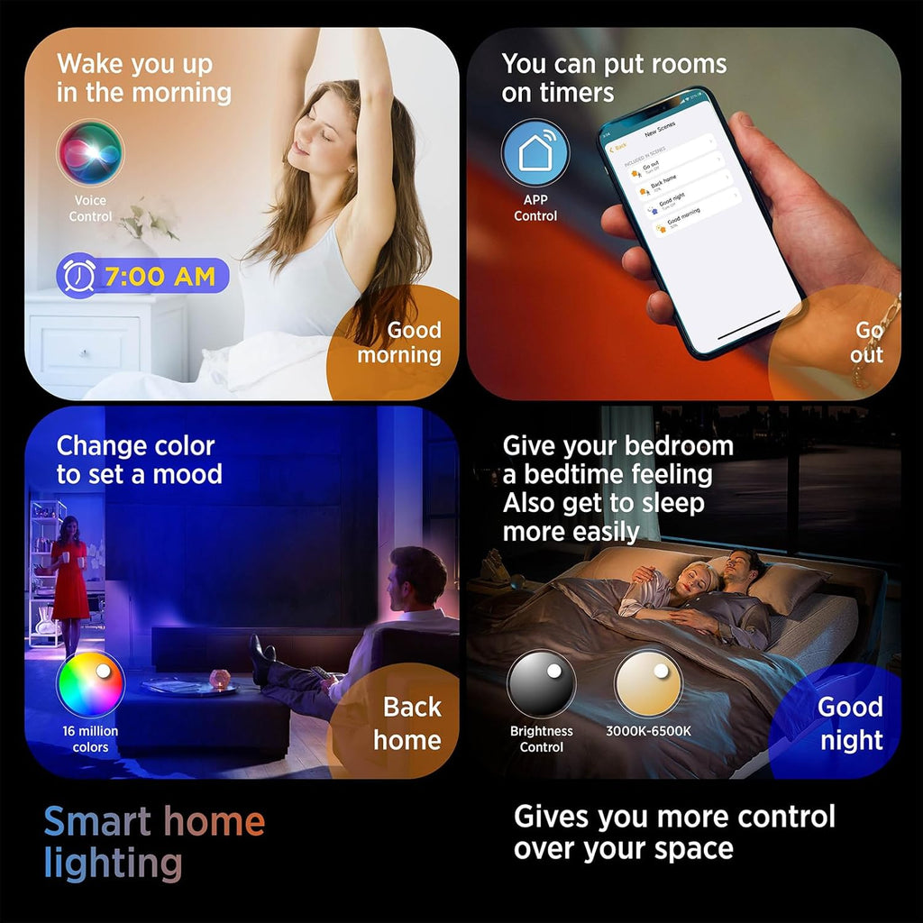 TALOYA Smart Ceiling Light Flush Mount LED WiFi,Compatible with Alexa Google Home,Dimmable Low Profile Ambient Light Fixture for Bedroom Living Room Hallway Kitchen Nursery,12 Inch,RGB - Grand Goldman