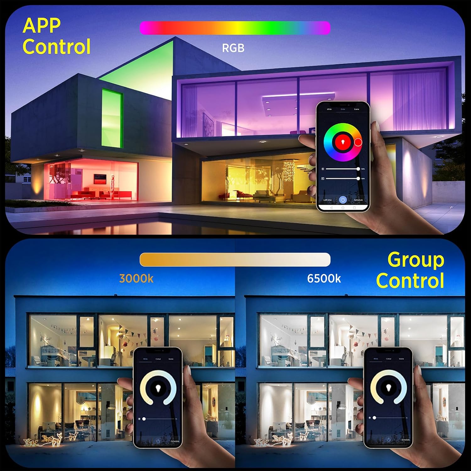 TALOYA Smart Ceiling Light Flush Mount LED WiFi,Compatible with Alexa Google Home,Dimmable Low Profile Ambient Light Fixture for Bedroom Living Room Hallway Kitchen Nursery,12 Inch,RGB - Grand Goldman