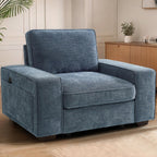 TEKAMON 100" Modular Sofa Couch with Seats Storage, Comfy 3-Seater Chenille Fabric Couch for Living Room, Office, Apart W/Deep Seat, Wide Arms, Side Pockets, USB, Upholstered Couch W/Removable Cover - Grand Goldman