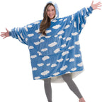 THE COMFY Original | Oversized Microfiber & Sherpa Wearable Blanket, Seen On Shark Tank, One Size Fits All (Blue) - Grand Goldman