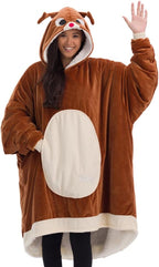 THE COMFY Original | Oversized Microfiber & Sherpa Wearable Blanket, Seen On Shark Tank, One Size Fits All (Blue) - Grand Goldman