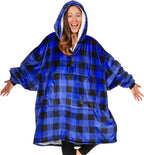 THE COMFY Original | Oversized Microfiber & Sherpa Wearable Blanket, Seen On Shark Tank, One Size Fits All (Blue) - Grand Goldman