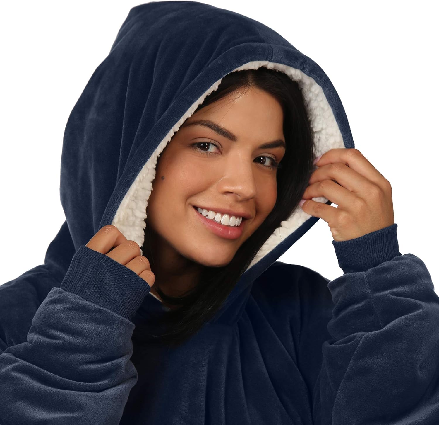 THE COMFY Original | Oversized Microfiber & Sherpa Wearable Blanket, Seen On Shark Tank, One Size Fits All (Blue) - Grand Goldman