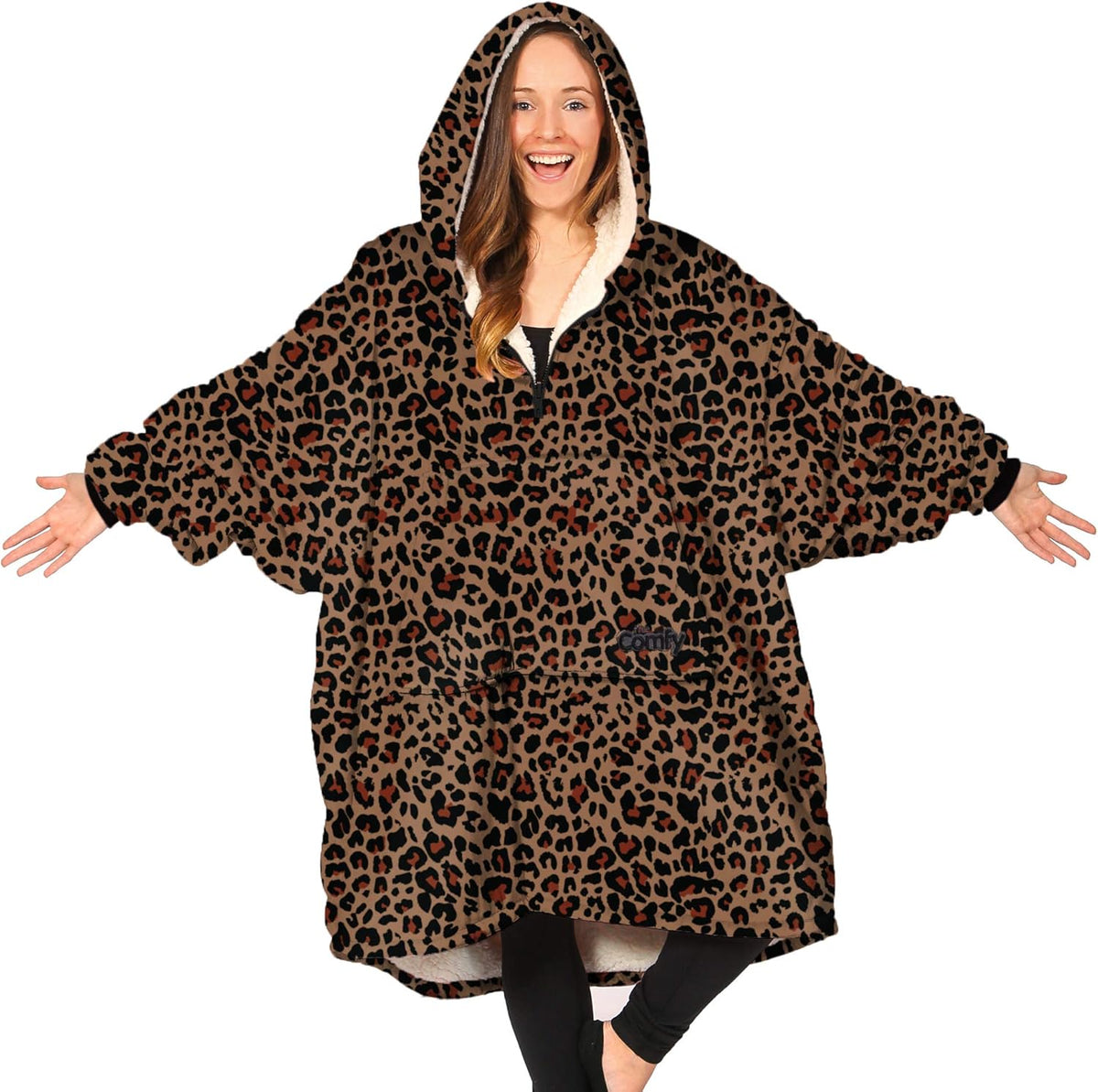 THE COMFY Original | Oversized Microfiber & Sherpa Wearable Blanket, Seen On Shark Tank, One Size Fits All (Blush) - Grand Goldman