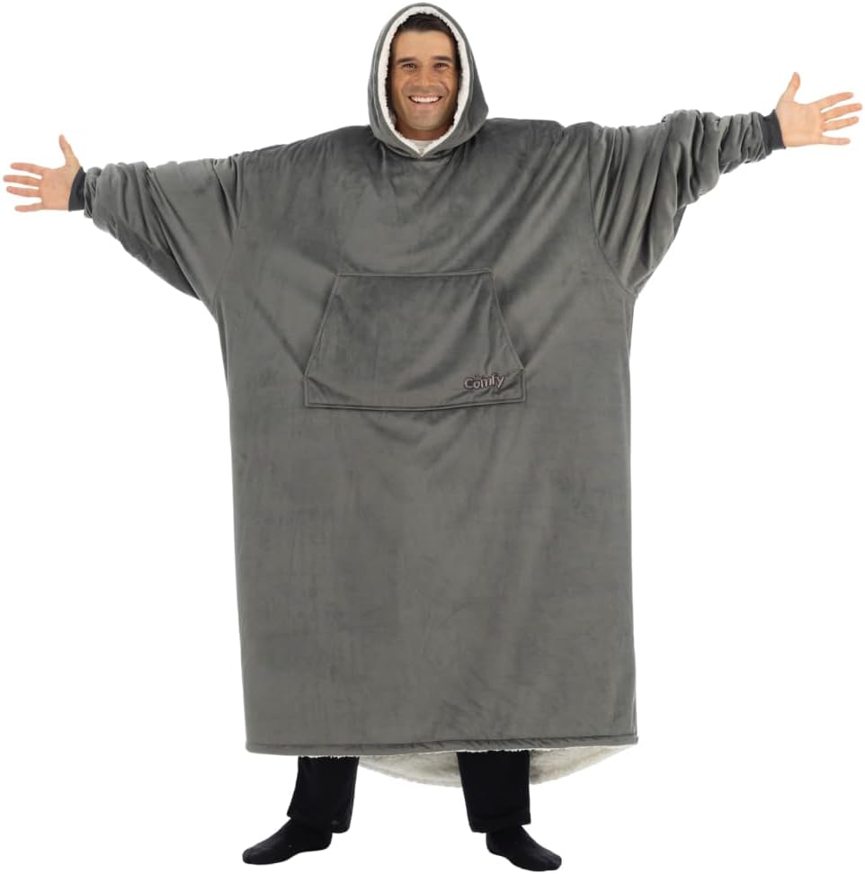 THE COMFY Original | Oversized Microfiber & Sherpa Wearable Blanket, Seen On Shark Tank, One Size Fits All (Blush) - Grand Goldman