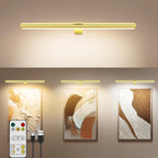 TINTINDOC Wireless LED Picture Light with Remote,Rechargeable Battery Painting Light for Display Art Work,300Lumens Brightness Adjustable Highlight Picture Painting Arts Dartboard with Metal Body - Grand Goldman