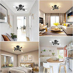 TOBUSA Semi Flush Mount Ceiling Light Fixture Matte Black, Modern Sputnik Close to Ceiling Light, Chandelier Light Fixture Ceiling for Bedroom Kitchen Living Room Dining Room, 4 Light E26 Socket - Grand Goldman