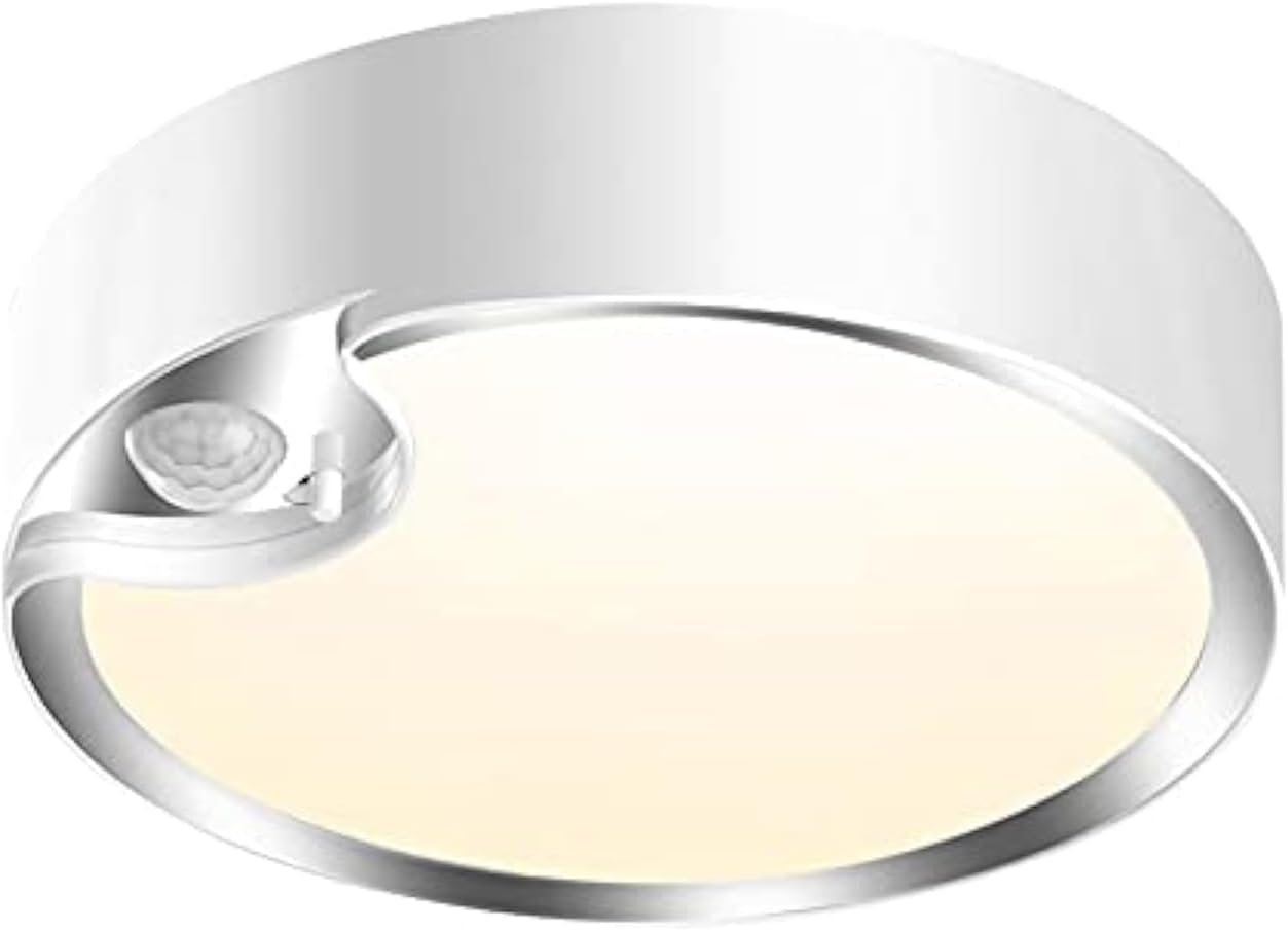 TOOWELL Motion Sensor Ceiling Light Battery Operated Indoor LED Ceiling Lights for Closet Hallway Pantry Laundry Stairs Garage Bathroom Shower Porch Shed Wall 400LM Motion Activated Light - 2 Pack - Grand Goldman