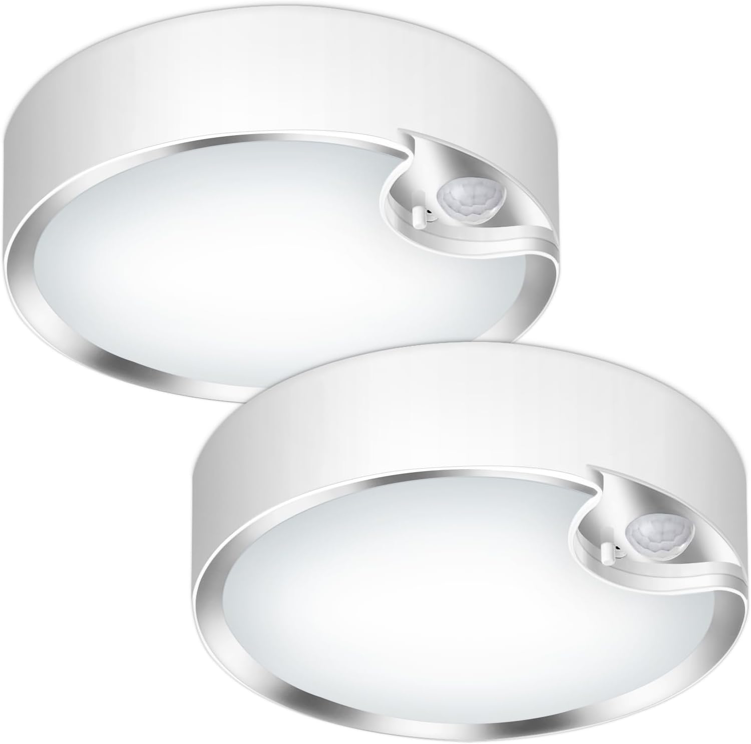 TOOWELL Motion Sensor Ceiling Light Battery Operated Indoor LED Ceiling Lights for Closet Hallway Pantry Laundry Stairs Garage Bathroom Shower Porch Shed Wall 400LM Motion Activated Light - 2 Pack - Grand Goldman