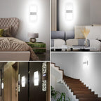 TRLIFE Modern Wall Sconces, Dimmable Wall Sconces Set of 2 Wall Mounted Lights 12W 6000K Cool White Hardwired Wall Sconce Lighting for Bedroom Bedside Bathroom Living Room Stairway Hotel(2 Pack) - Grand Goldman