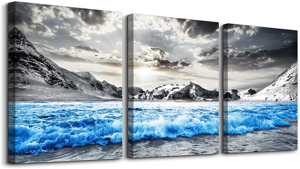 TTHYUEWS Canvas Wall Art For Living Room Modern Inspiration Wall Decor For Bedroom Office Wall Decoration Black And White Painting Yellow Landscape Wall Pictures Prints Artwork Home Decor 3 Piece - Grand Goldman