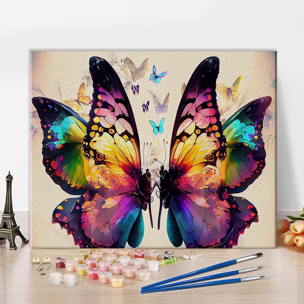 TUMOVO Flowers Paint by Numbers, Abstraction Oil Painting for Adults Kids Paint by Number, Plants Paint by Numbers with Brushes and Pigment for Home Wall Decor, 16x20 Inch, Frameless - Grand Goldman